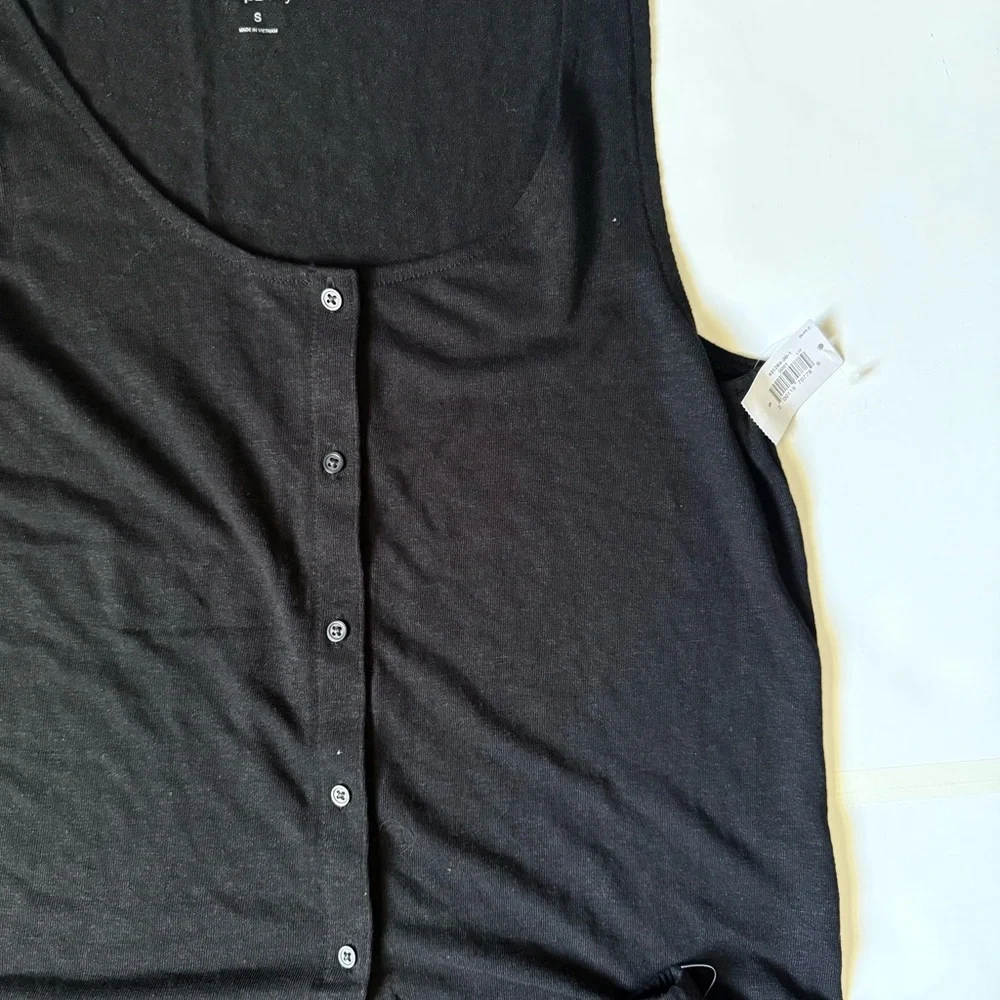 GapBody Linen-Blend Loungewear Tank & Shorts Set Black Small NWT - Picture 3 of 5